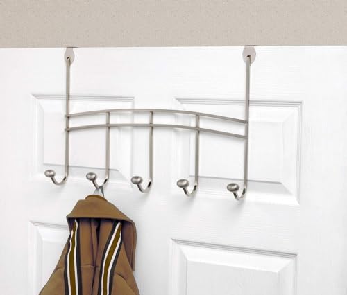 Spectrum Diversified Duchess 5-Hook Rack Over-The-Door, Satin Nickel - Image 2
