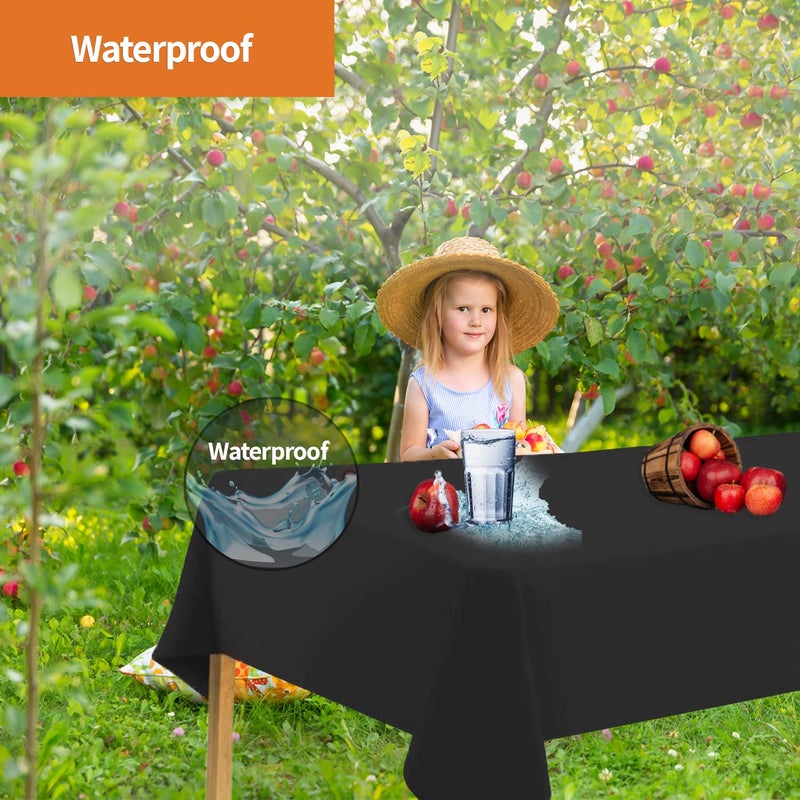 Party Dimensions Black Tablecloth Disposable Plastic Table Cover for Rectangle Tables (12 Pack) Premium Plastic Table Cloths for Parties  Events & Weddings  Indoors/Outdoors  54""x108"" - Image 4