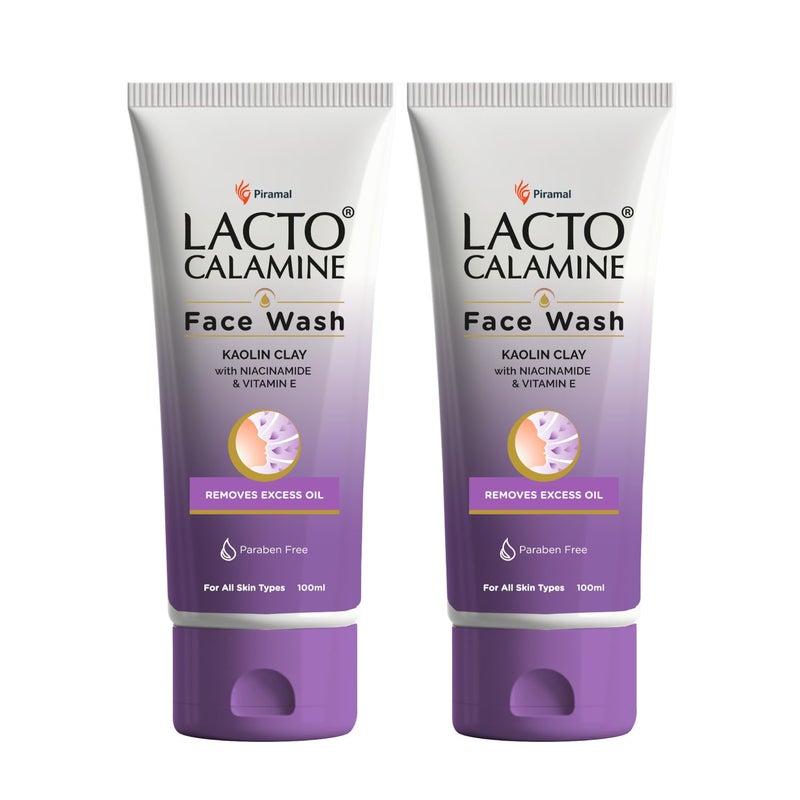 Lacto Calamine Face Wash with Kaolin Clay for Oily Skin, 100 ml (Pack of 2) - Image 1