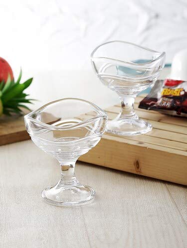 VILON Italian Premium Glass Classic Dessert Bowl Ice Cream Salad Fruit Bowl Clear 150 ml Set of 6 - Image 2