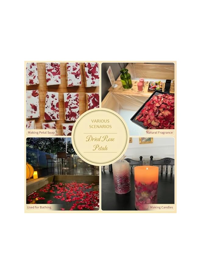 The Bros 50 Grams Natural Dried Red Rose Petals, Real Flower Dry Red Rose Petal for Wedding Party Decoration, Candle & Soap Making, Bath Aromatherapy and DIY Art Craft - Image 5
