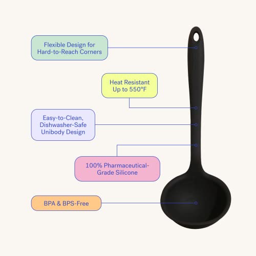 GIR: Get It Right Silicone Soup Ladle - Non-stick Heat Resistant Seamless Kitchen Cooking Serving for Soups, Chili, Sauces, Batter, and More - Ultimate, Studio White - Image 3