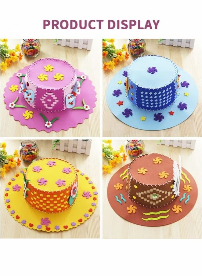 4-pack Hat Kit, Diy Hand Knitted Hats, Sewing Kits for Kids Educational Toys, Handcraft Material Packs, Sewing Crafts for Kids - Image 5