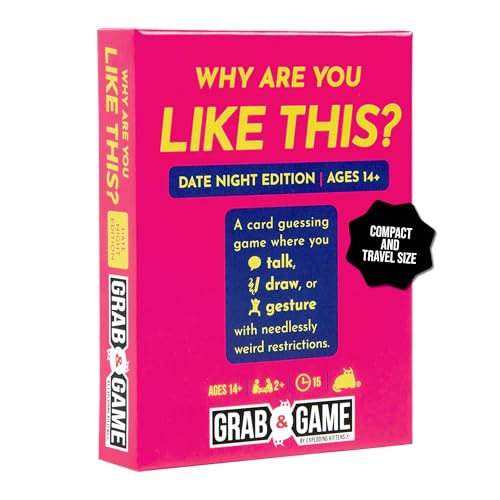 Exploding Kittens Why are You Like This Date Night Edition Grab Game 2 Players Ages 14 15 Minutes to Play Talking Drawing Gesturing Guessing for Party Family Couples - Image 1