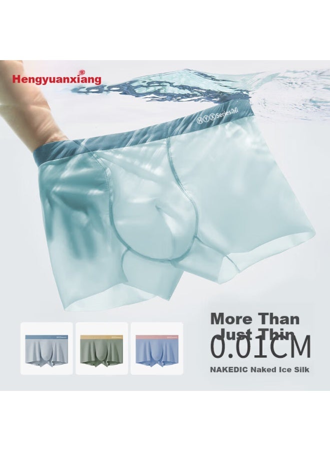 Men'S Antibacterial Ice Silk Underwear With Silk, Seamless, Plus Size, Boxer Briefs - Image 2