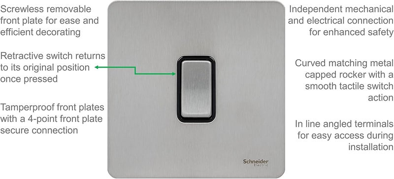 Schneider Electric Ultimate Screwless Flat Plate Light Switch - Image 5