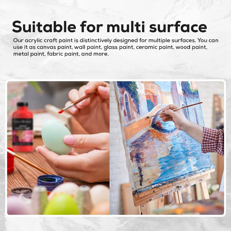 GRANOTONE Acrylic Colour Art and Craft Paint DIY Paint Rich Pigment NonCraking Paint for Canvas Wood Leather Earthenware Metal 500 ml RED - Image 5