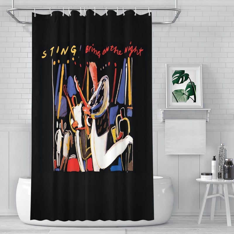 Sting Bring on the Night Minimalist Shower Curtain for Contemporary Homes Multicolor 70.87x70.87 Inch - Image 3