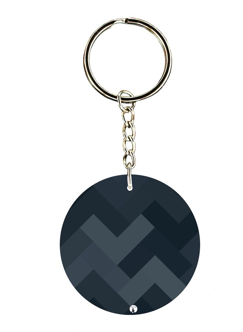 Double Side Triangles Printed Keychain
