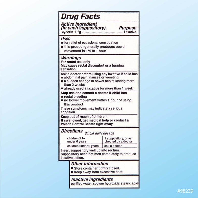 Quality Choice Infants Glycerin Suppositories Laxative Relief 25 Ct Each (2 Pack) - Image 2