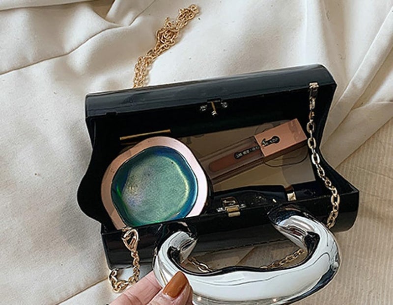 Jusavie Acrylic Clutch Tote Bag for Women Silver Purse Hobo Bag Satchel Crossbody Bags Y2k Purses Acrylic Purse Shoulder Bags 2025 - Image 4