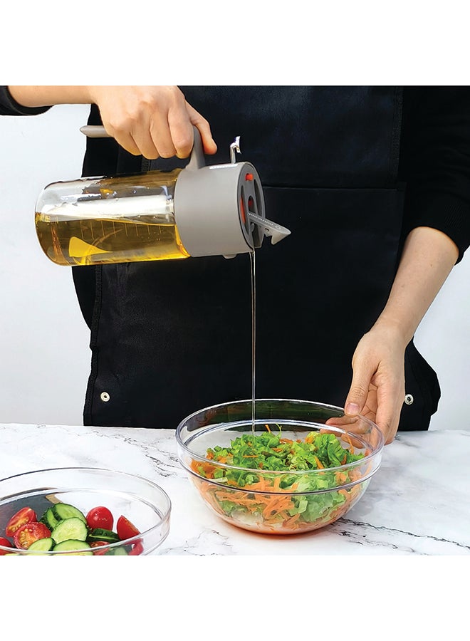 nutricook 2-in-1 Oil Sprayer & Dispenser – Spray or Pour with Precision Nozzle – BPA-Free Glass for Air Frying, Salad Dressing & Healthy Cooking – NC-OS150 (Grey) - Image 2