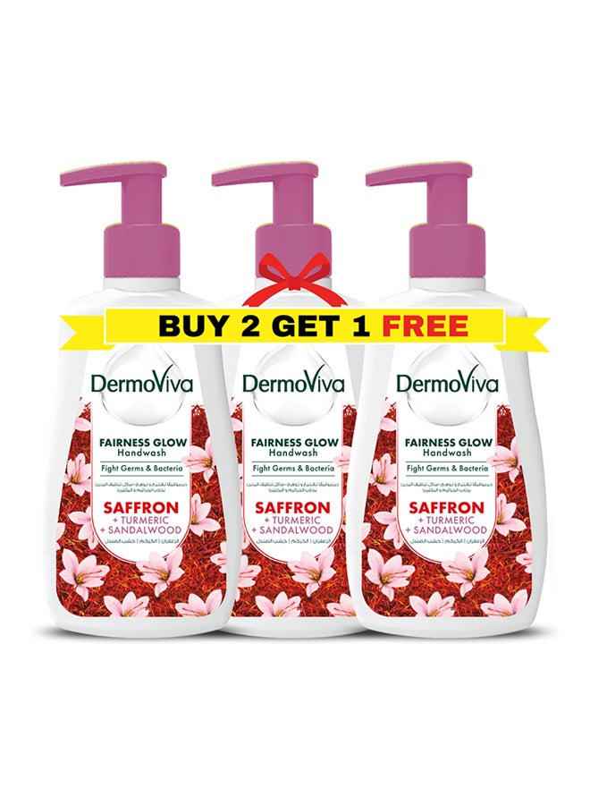 DermoViva Fairness Glow Handwash With Saffron Turmeric And Sandalwood Extracts Pack Of 3 - Image 1