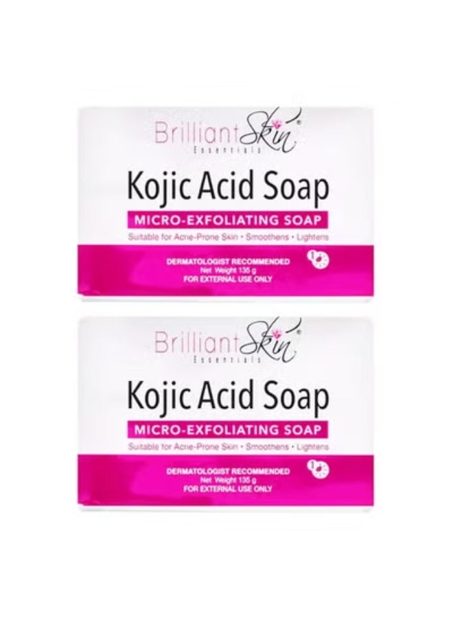 Kojic Acid Soap Micro, Exfoliating Soap Suitble For Acne prone Skin Smoothens And Lighthens 135g 2 pcs