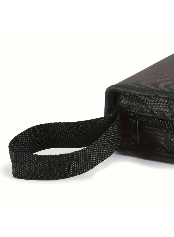 Black 80 Capacity Durable CD DVD Case Wallet Zipper Storage Organizer Slim Design Polyester - Image 4