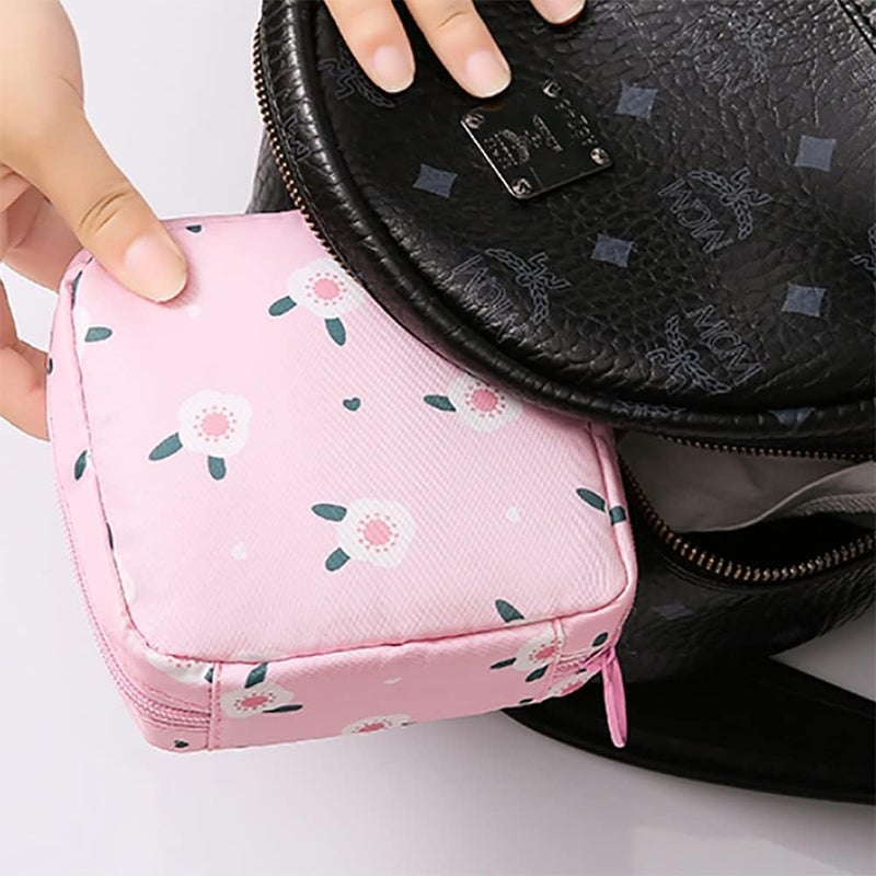 Keetly Sanitary Napkin Storage Bag 4Pcs Zipper Menstrual Pad Bag Portable Sanitary Napkin Storage Tampons Holder for Purse First Period Kit for Teen Girls Store Sanitary Pads for Women  - Image 5