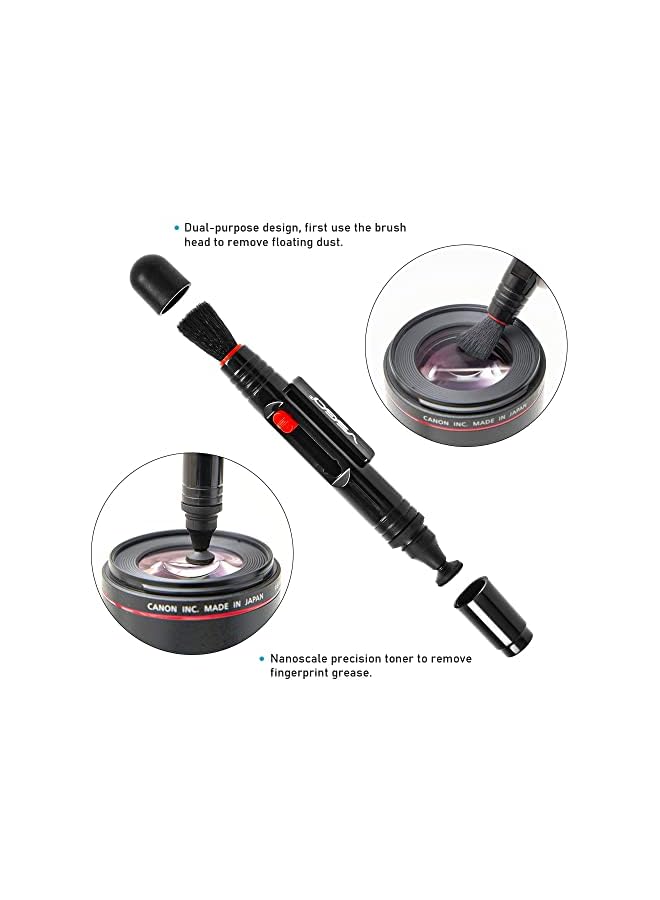 PROMASS PRO Professional Lens Cleaning Kit with Filter Air Blower Folding Pouch Microfiber Lens Cloth Wet Wipes Lens Cleaner Metal Brush Cotton Swab for Optical Camera Lens Phone Laptop Cleaning  - Image 4