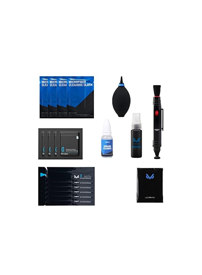 PROMASS PRO Professional Lens Cleaning Kit with Filter Air Blower Folding Pouch Microfiber Lens Cloth Wet Wipes Lens Cleaner Metal Brush Cotton Swab for Optical Camera Lens Phone Laptop Cleaning  - Image 3