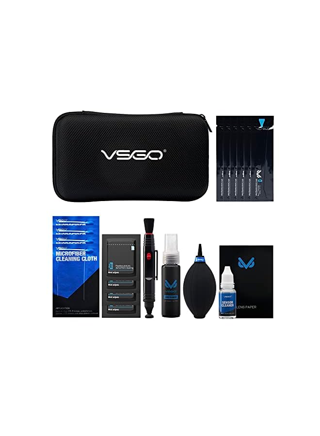 PROMASS PRO Professional Lens Cleaning Kit with Filter Air Blower Folding Pouch Microfiber Lens Cloth Wet Wipes Lens Cleaner Metal Brush Cotton Swab for Optical Camera Lens Phone Laptop Cleaning  - Image 2