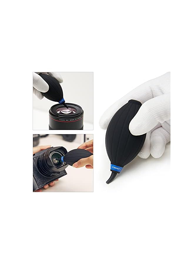 PROMASS PRO Professional Lens Cleaning Kit with Filter Air Blower Folding Pouch Microfiber Lens Cloth Wet Wipes Lens Cleaner Metal Brush Cotton Swab for Optical Camera Lens Phone Laptop Cleaning  - Image 5