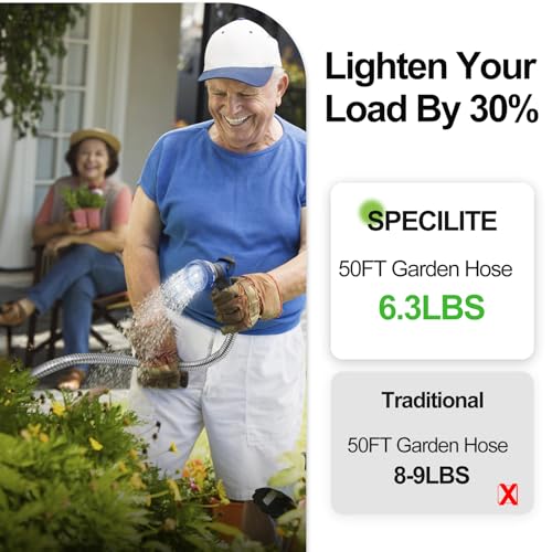 SPECILITE 25ft 304 Stainless Steel Garden Hose Metal, Heavy Duty Water Pipe with Nozzles for Yard, Outdoor - Flexible, Never Kink & Tangle, Puncture Resistant (Sliver) - Image 3