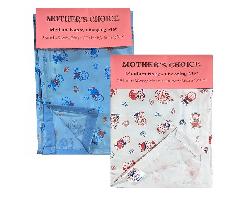 Mothers Choice Waterproof Plastic Mattress Bed Protector Reusable Daiper Changing Mat/ Crib Sheet for Baby 86x58cm (Pack of- 2)  - Image 1