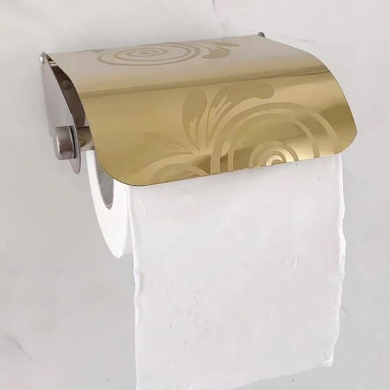 حامل ورق تواليت من الفولاذ المقاوم للصدأ مطلي بالذهب