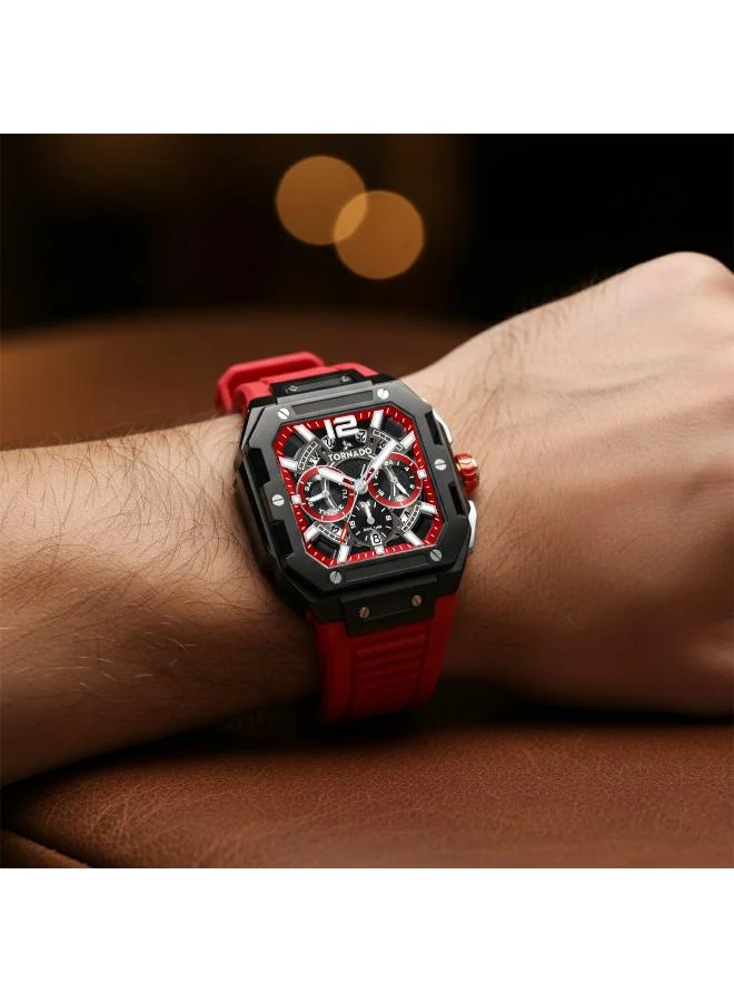 Tornado  Men's FKM strap Multi Function Watch T26101-XFRR - 44mm mm for Men | Best Price UAE