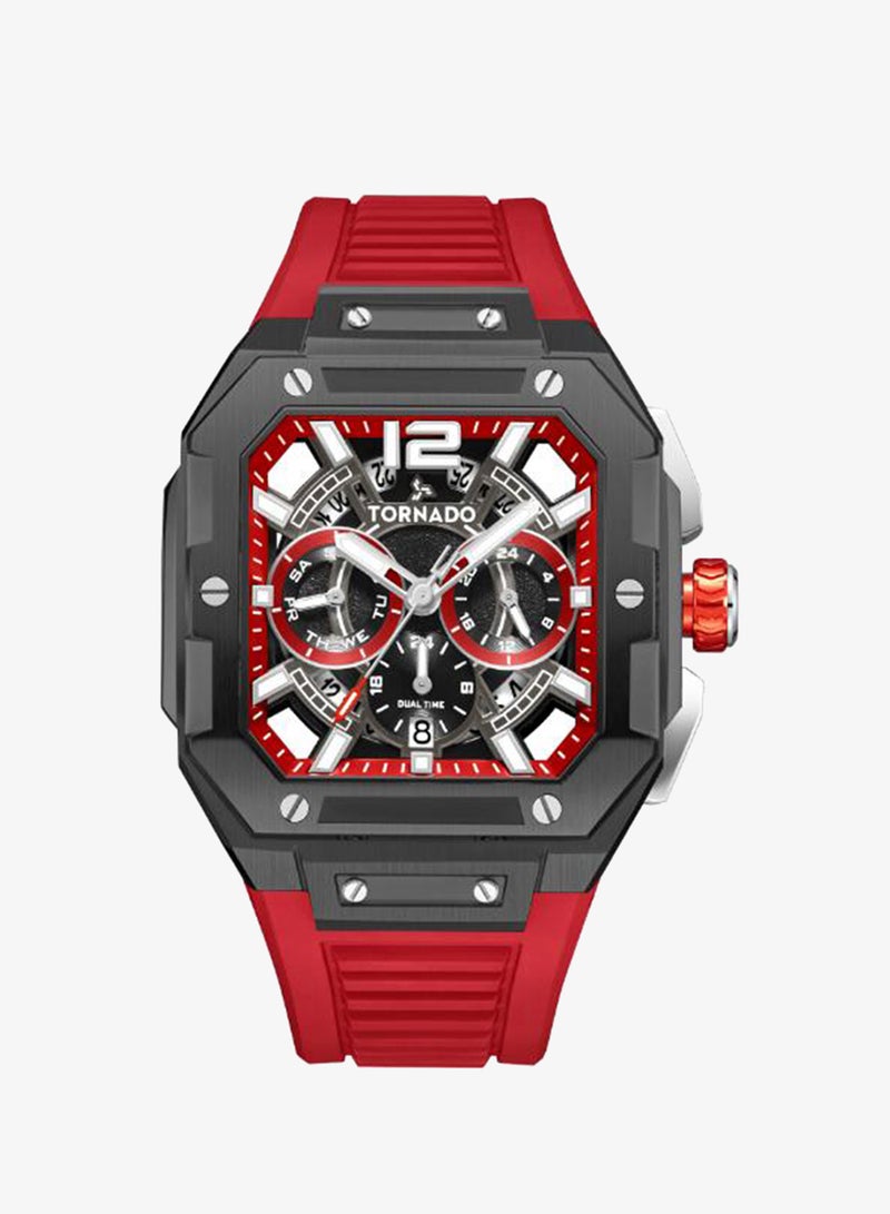 TORNADO Men's FKM strap Multi Function Watch T26101-XFRR - 44mm mm - Image 1
