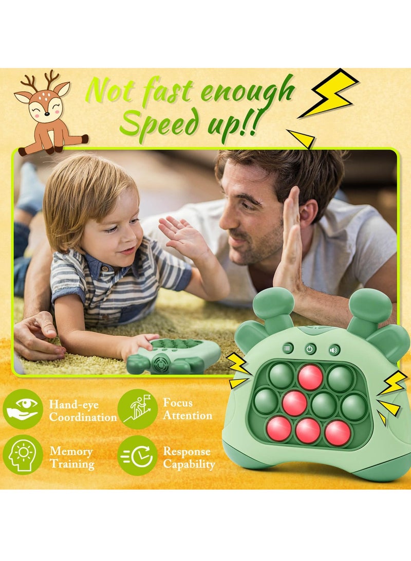 SYOSI Handheld Game for Kids Aldult Push Pop Game It Fidget Toys Quick Push Game Whack a Mole Puzzle Game Machine Bubble Stress Pop Light Up Game Multiple Game Modes Birthday Gifts Children Green - Image 4