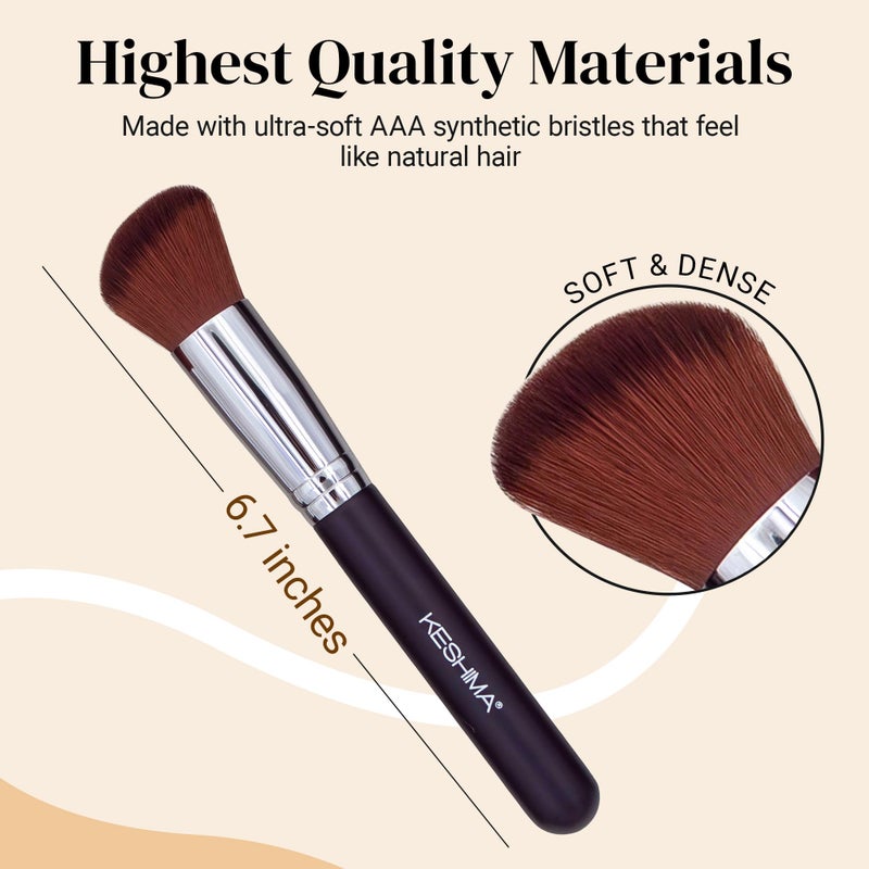 Keshima Liquid Blush Brush by Keshima - Dense yet Soft Synthetic Face Makeup Brush for Liquid & Cream Blush, Contour & Bronzer - Blending & Buffing to an Airbrush Finish - Image 2