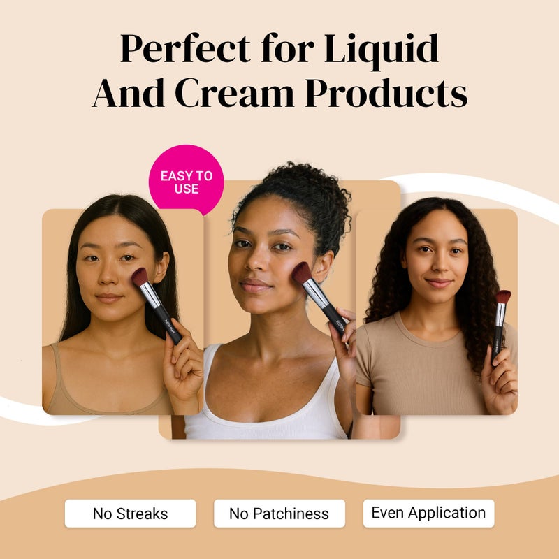 Keshima Liquid Blush Brush by Keshima - Dense yet Soft Synthetic Face Makeup Brush for Liquid & Cream Blush, Contour & Bronzer - Blending & Buffing to an Airbrush Finish - Image 4
