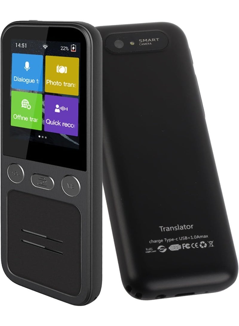 نيو كلاسيك جهاز الترجمة الصوتية الذكي T16 – يدعم 138 لغة عبر الإنترنت، و14 لغة بدون اتصال بالإنترنت، ترجمة الصور، ترجمة فورية ثنائية الاتجاه، إلغاء الضوضاء، التسجيل والتشغيل بزر واحد - Image 1