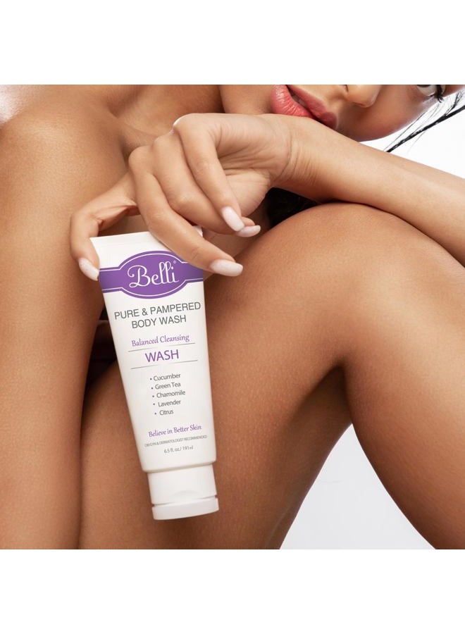 Belli Skincare Pure and Pampered Body Wash, Moisturizing Skin Cleanser, Contains Cucumber Green Tea Extracts, For All Skin Types, Dermatologist recommended, 6.5 Oz - Image 5
