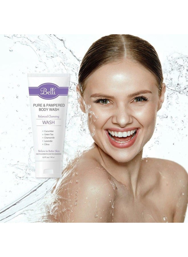 Belli Skincare Pure and Pampered Body Wash, Moisturizing Skin Cleanser, Contains Cucumber Green Tea Extracts, For All Skin Types, Dermatologist recommended, 6.5 Oz - Image 4