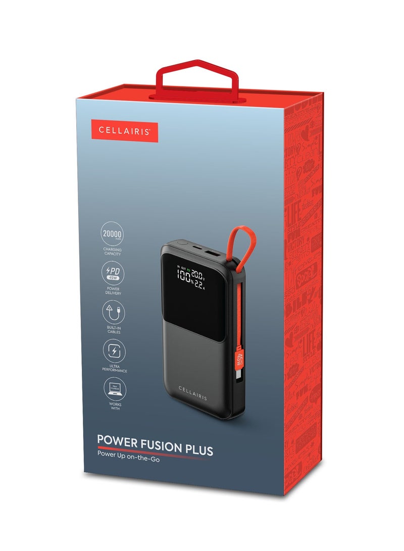 Cellairis Power Fusion Plus 20,000mAh Power Bank – PD 45W Charging, Built-in Cables, Type-C & Lightning Output - Image 5