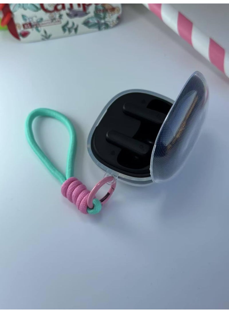 Clear Silicone Case for Soundcore by Anker R50i Case With Rope,Cover, Protective Skin by Anker R50i Headphones Headset (Clear with Rope) (EARBUDS NOT INCLUDED) (MintGreen Pink) - Image 3