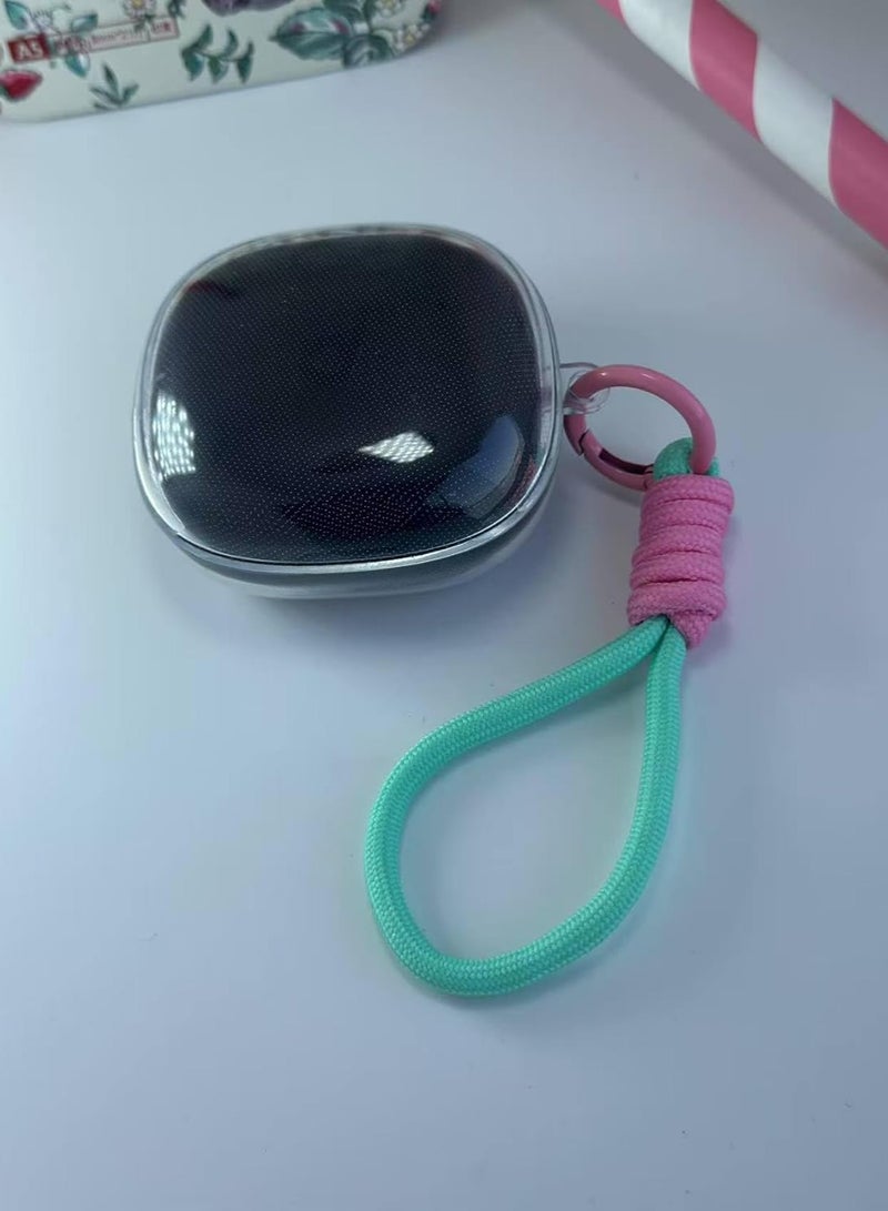 Clear Silicone Case for Soundcore by Anker R50i Case With Rope,Cover, Protective Skin by Anker R50i Headphones Headset (Clear with Rope) (EARBUDS NOT INCLUDED) (MintGreen Pink) - Image 1