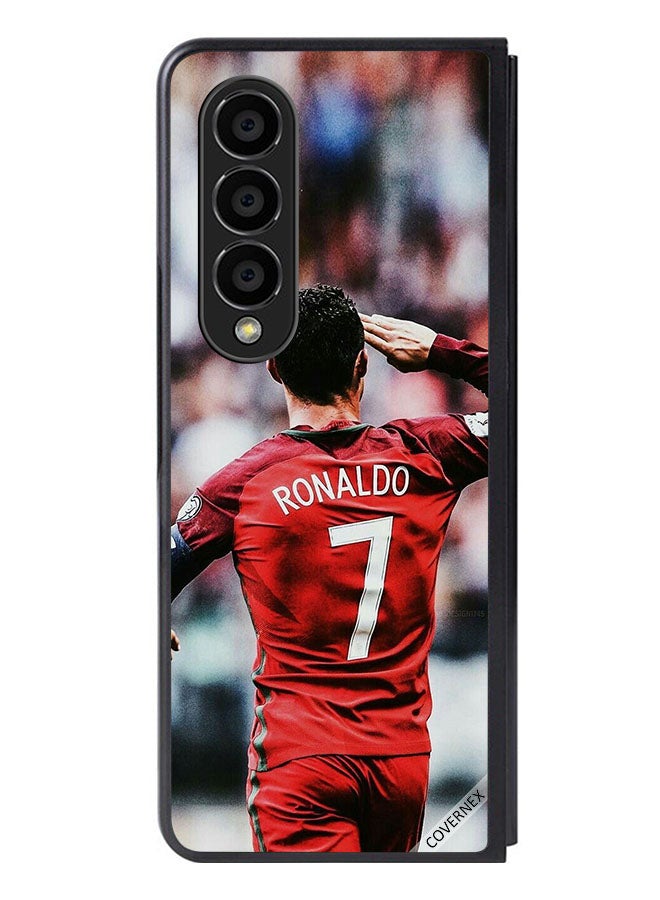 Covernex Protective Case Cover For Samsung Galaxy Z Fold 4 Ronaldo Salute To Crowd - Image 1