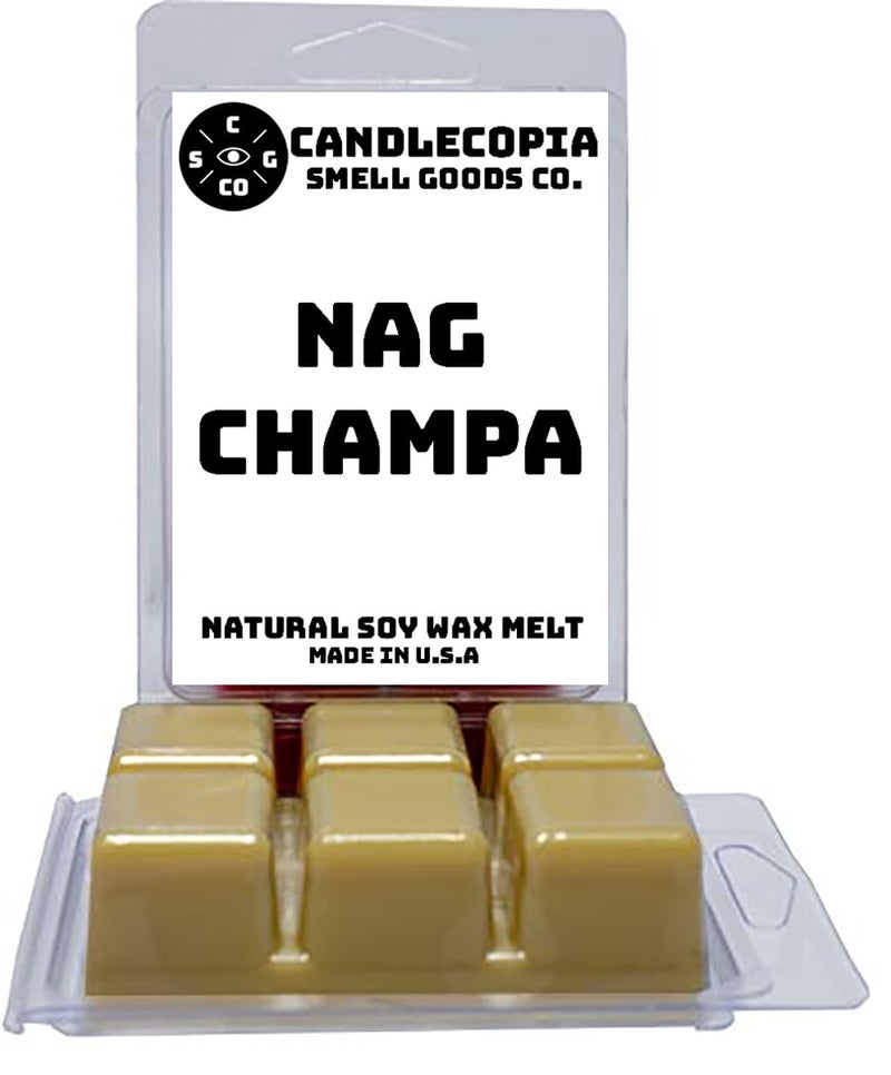 Candlecopia Nag Champa Strongly Scented Hand Poured Vegan Wax Melts 12 Scented Wax Cubes 64 Ounces in 2 x 6Packs