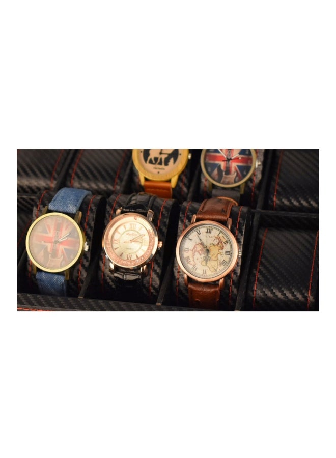 بيوينتي صندوق تعبئة للساعات مصنوع من جلد البولي يوريثان والألياف الكربونية بالكامل مكون من 6 أرقام unisex - Image 4