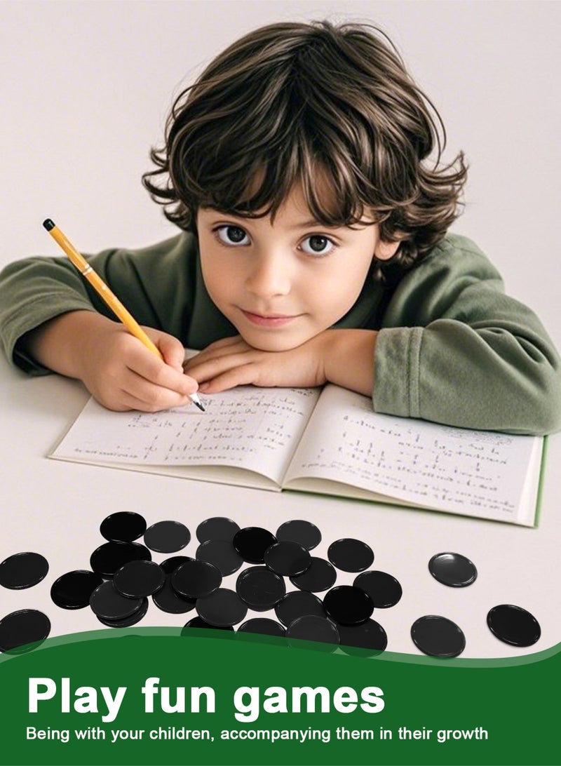 HomarKet 220 Pieces Plastic Poker Chips Learning Counters Disks Bingo Chip Counting Discs Markers for Math Practice and Poker Card Game Tokens, Teaching Rewards, 25 mm/ 1.0 Inches (Black) - Image 4