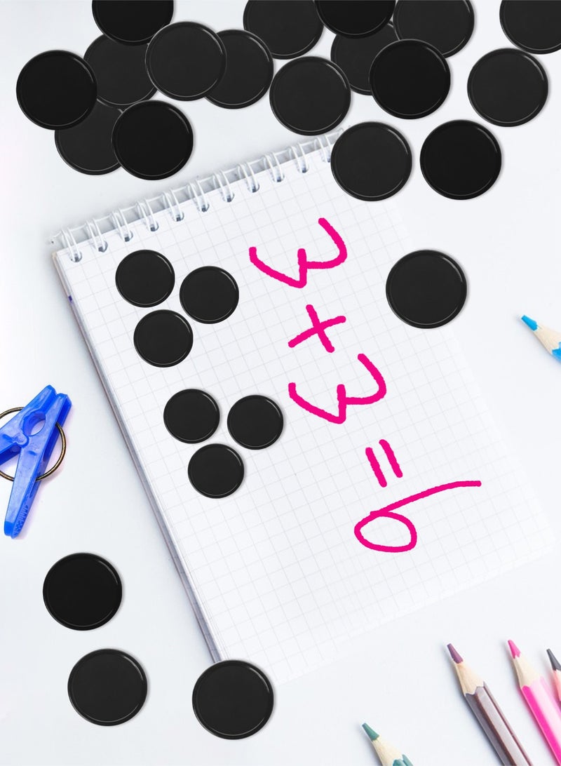 HomarKet 220 Pieces Plastic Poker Chips Learning Counters Disks Bingo Chip Counting Discs Markers for Math Practice and Poker Card Game Tokens, Teaching Rewards, 25 mm/ 1.0 Inches (Black) - Image 3