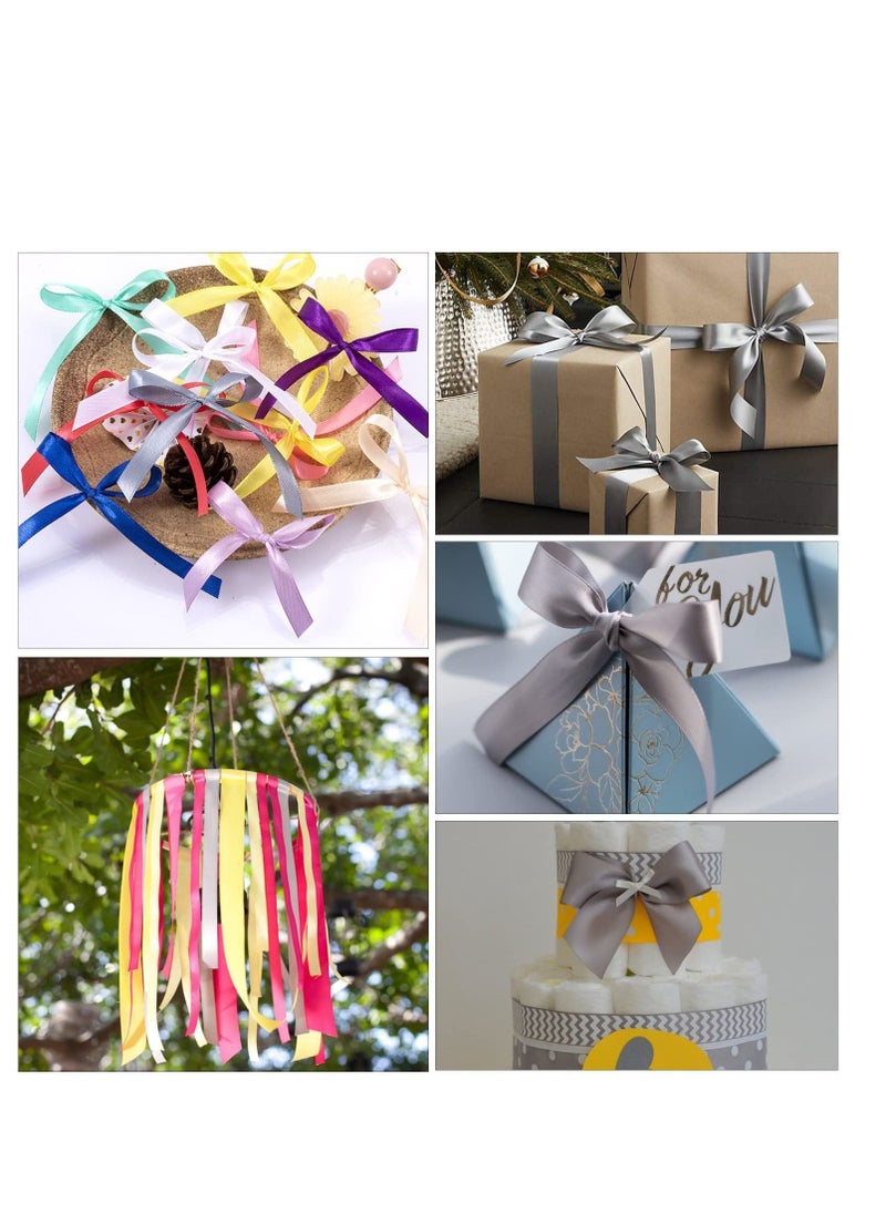 MARKQ - Silver Satin Ribbon 38mm x 25yd Fabric Polyester Ribbon for Gift Wrapping Party Favors Wedding Decorations Bow Making Bouquets Sewing Projects & Craft Supplies - Image 1
