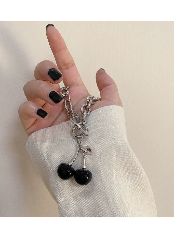 Goolsky قلادة كرز أسود للنساء - طوق كافاشن القوطي، مجوهرات ذات طابع قديم، فولاذ تيتيوم، ملابس شوارع/حفلات - Image 3