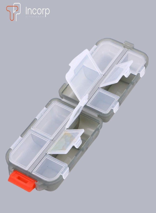 TP INCORP Double Layer Medicine storage organizer box with 10 Compartments | Ideal for Travel, Purse, Pocket | Moisture-Proof Case Medication Reminder and Dust-Proof Pill Case | Portable Mini Travel Pills Box | Medicine Carry Box (Regular, 1, count) - Image 5