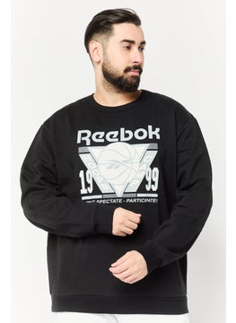 Reebok Men Sportswear Fit Long Sleeve Basketball Sweatshirt, Black  - Image 1