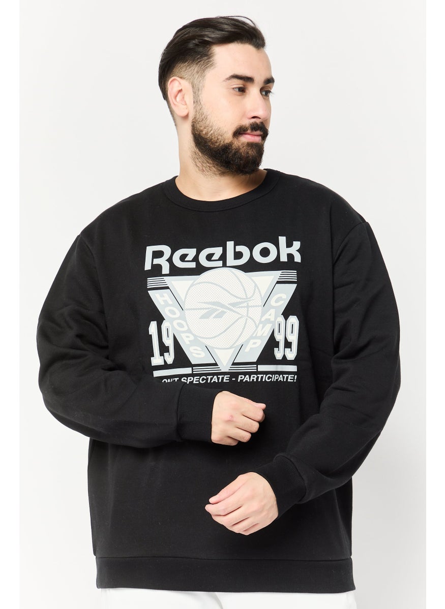 Reebok Men Sportswear Fit Long Sleeve Basketball Sweatshirt, Black  - Image 1