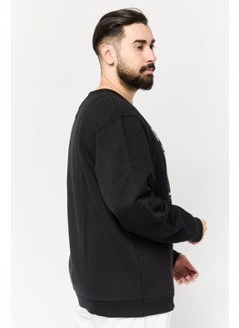 Reebok Men Sportswear Fit Long Sleeve Basketball Sweatshirt, Black  - Image 4