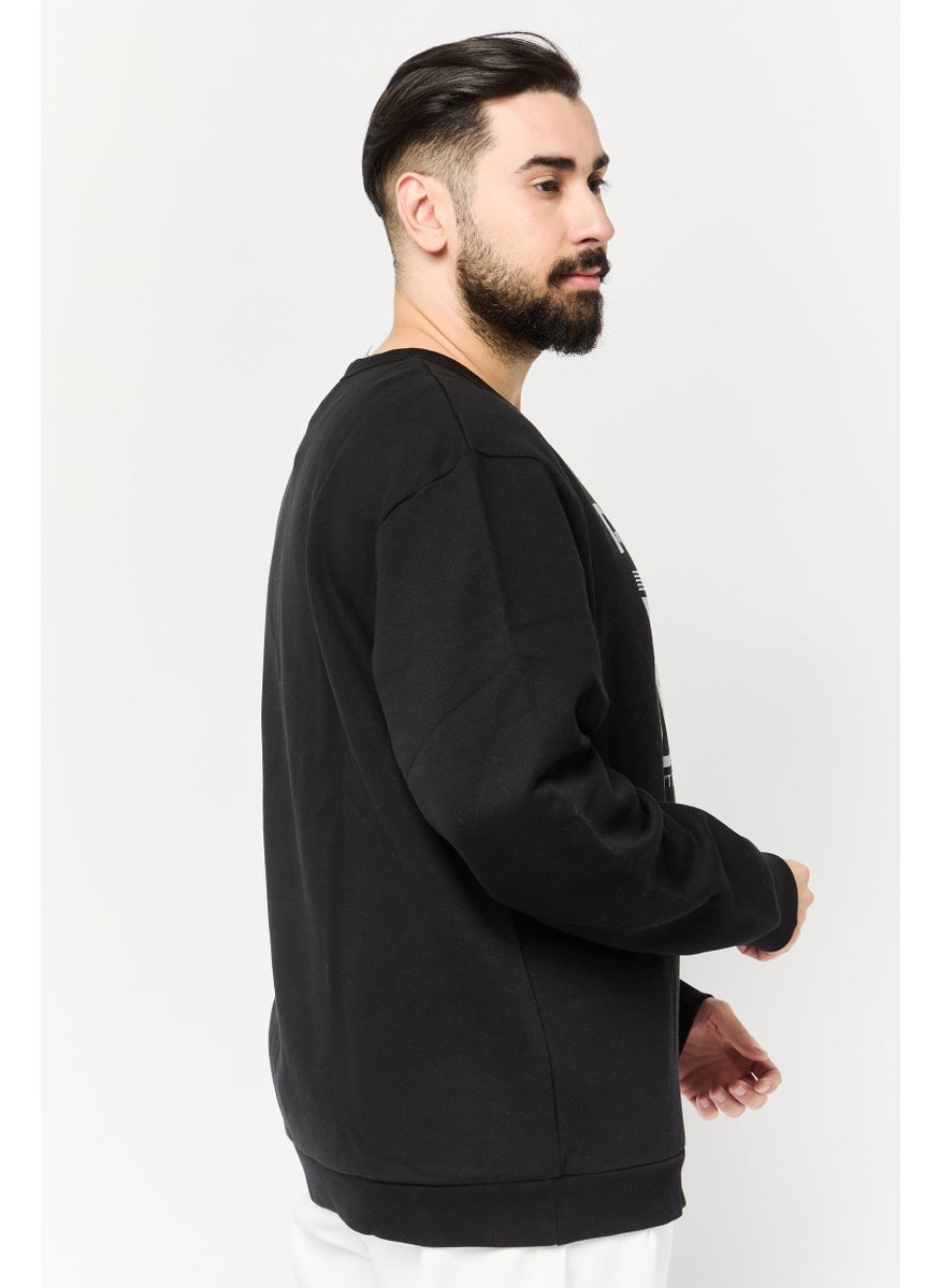 Reebok Men Sportswear Fit Long Sleeve Basketball Sweatshirt, Black  - Image 4